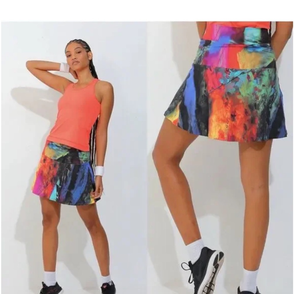 Dona Jo’s Skort Multi Color Sz 1 Small Pickleball Tennis Golf Pocket